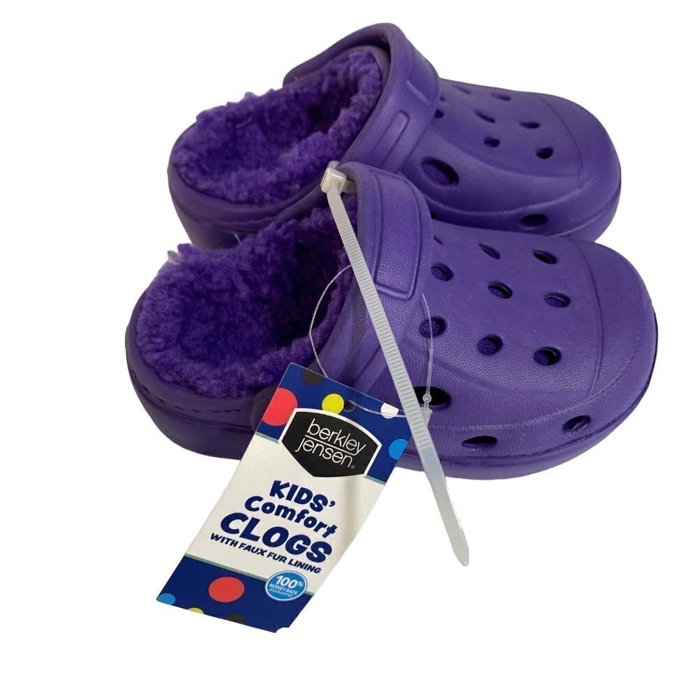Berkley Jensen Kids Faux Fur Lined Clogs Violet Size‎ 6 - Picture 5 of 5